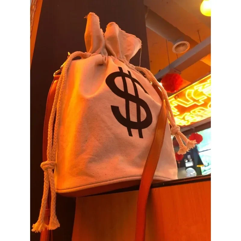 Money Bag Street Fashion Shopping Bag Shoulder Canvas Bag New Trend All-match Casual Simple Crossbody Bags Purses and Handbags