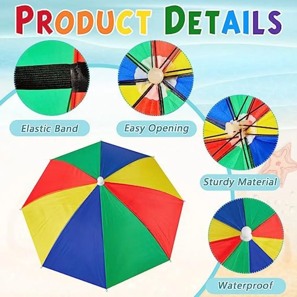 Windproof Portable Umbrella Hat for Outdoor Sunshade and Rain Protection