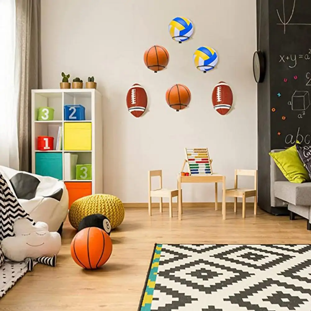 

Ball Organizer 1 Set Reliable Wall-mounted Circles Basketball Soccer Ball Storage Frame Living Room