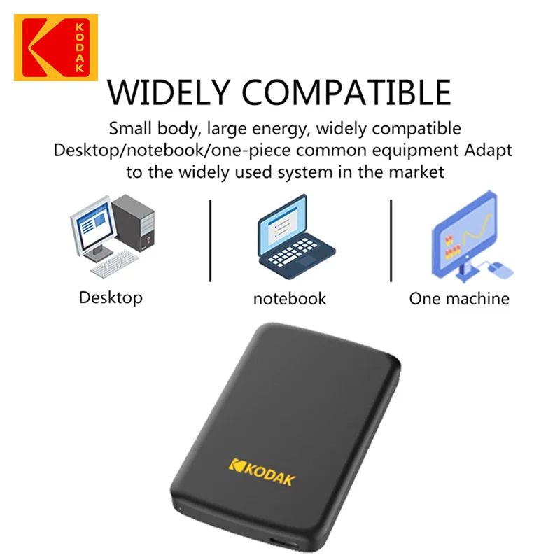 KODAK P150 512GB 2.5'' 휴대용 외장 하드 드라이브 USB 3.0 5Gbps 게이밍 스토리지 디스크 노트북 및 데스크탑과 호환 가능