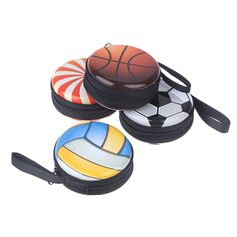 1PCS Cartoon Ball Pattern Coin Purse For Kid Boys Girls Small Gift Fashion Change Purses Mini Wallets Zipper Storage Box