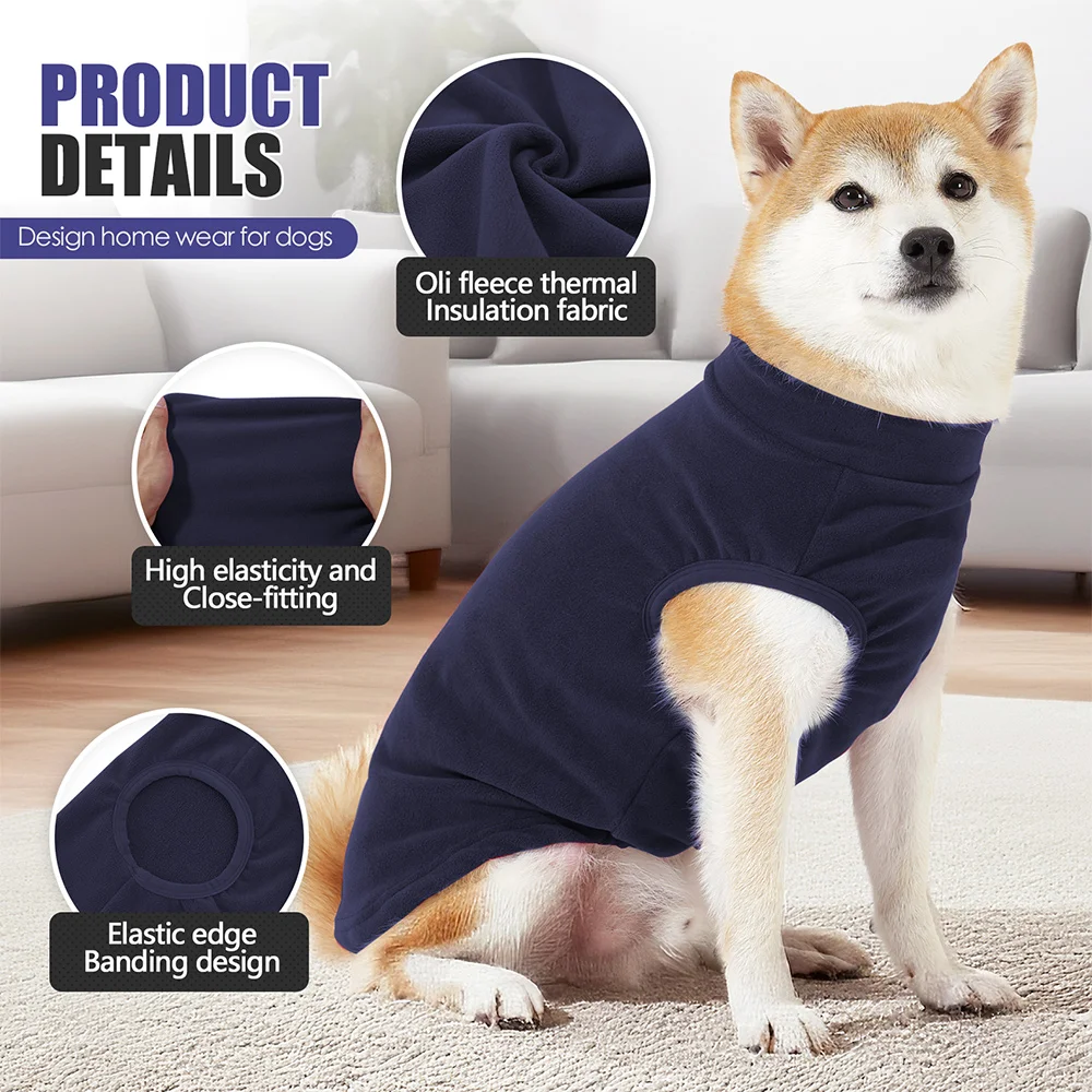 Warm Fleece Dog Clothes – Soft Winter Sweater Pajamas for Medium Large Dogs