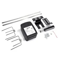 Camping Home BBQ Grill Motor Meat Forks Set Rotating Motor Electric Automatic Rotisserie Spit Rod Cooking BBQ Motor Set 2