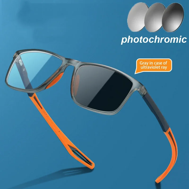Anti-UV Photochromic Minus Sunglasses with Diopter TR90 Sports Myopia Glasses Anti Blue Light Near Sight Eyewear myopia glasses