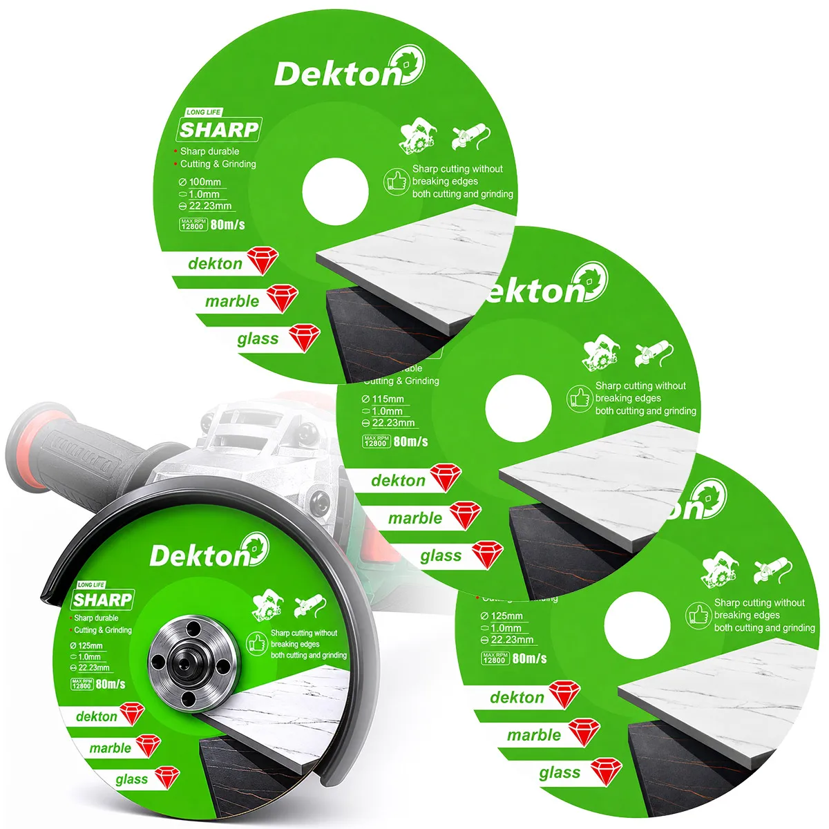 Diamond Cutting Disc for Marble, Tile, Glass, and Jade Polishing - 22.23mm Brazing Saw Blade, 100-125mm Diameter