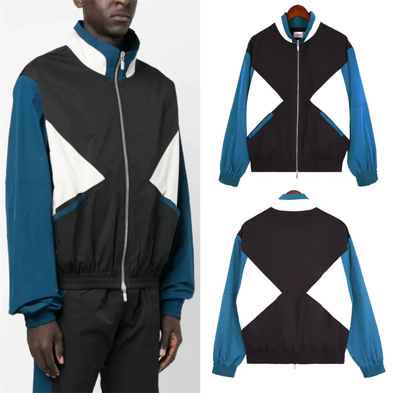 

High end Rhude Pill zippered jacket Rhude Pierl men's and women's 1:1 high-quality patchwork jacket casual street top