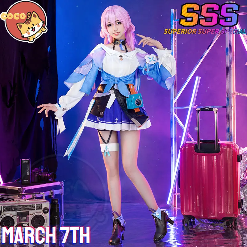 CoCos-SSS Game Honkai Star Rail March 7th Cosplay Costume Game Star Rail  Cos Six-Phased Ice March 7th Costume and Wig Halloween - AliExpress