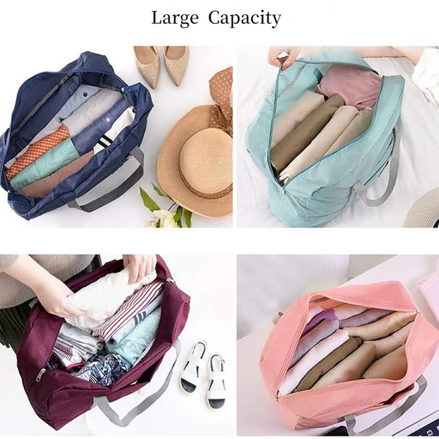 Utazótáska Női Kézitáskák Összecsukható Poggyásztáska Nagy Kapacitású Tároló Táska Ruhák Szervező Repülőgép Hordozható Utazótáskák - Image 4