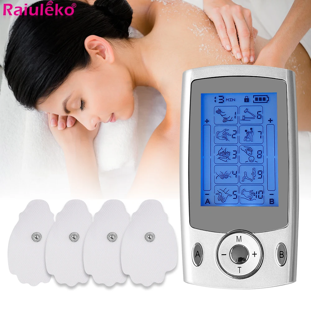 Dual-Output Pulse Massager Electrical Muscle Stimulator Tens Acupuncture Machine  Electro Therapy Body Massage Device Pain Relief - AliExpress