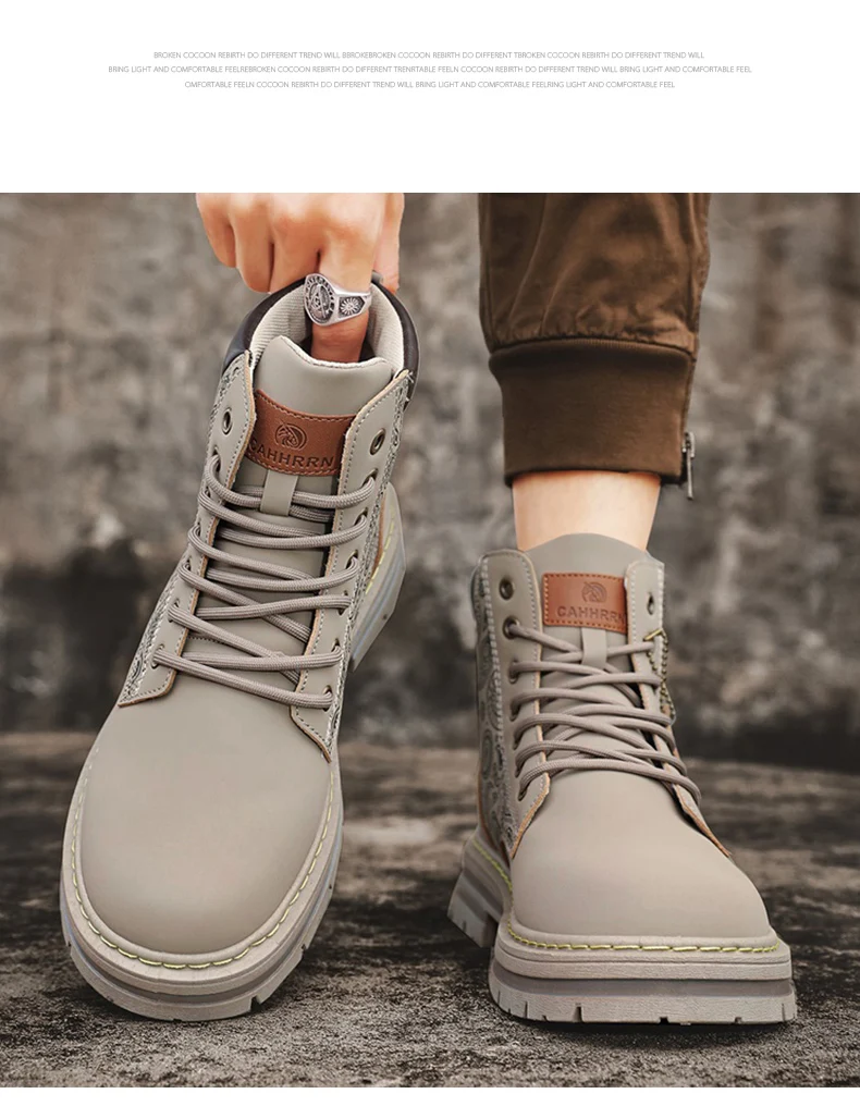 CYYTL Mens Boots Casual Winter Shoes Platform Leather Outdoor Designer Luxury Work Safety Ankle Sneakers Chelsea Cowboy Tactical