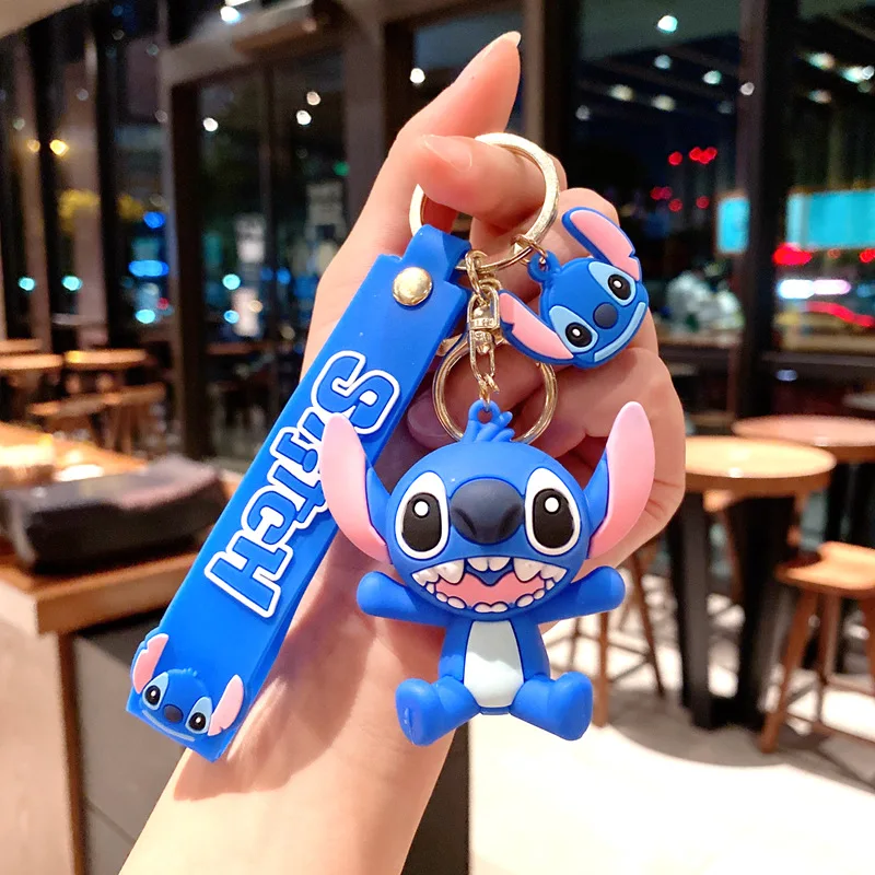 Kawaii Disney Anime Series Stitch Cartoon Keychain Trinkets Schoolbag Doll  Car Key Chain Couple Pendant Boy Girl Festival Gift