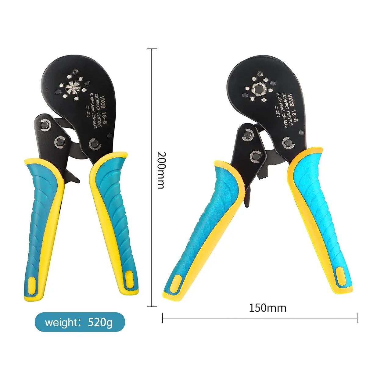 0.08-16mm² 16-6 관형 단자 압착 도구 미니 플라이어 대형 단자 압착 정밀 전기 클램프 세트