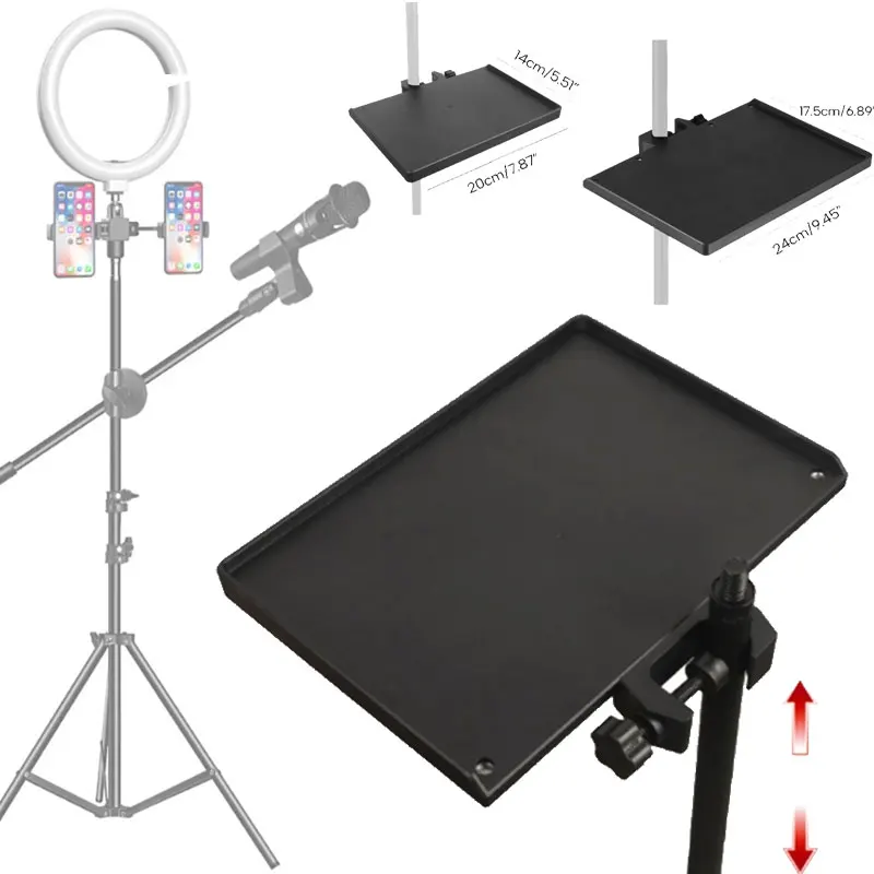 Microphone Stand Plastic Sound Card Trays Clip to Microphone Stand Tripod Live Mic Holder Accessories Projector Holder 20*14cm 24*17.5cm