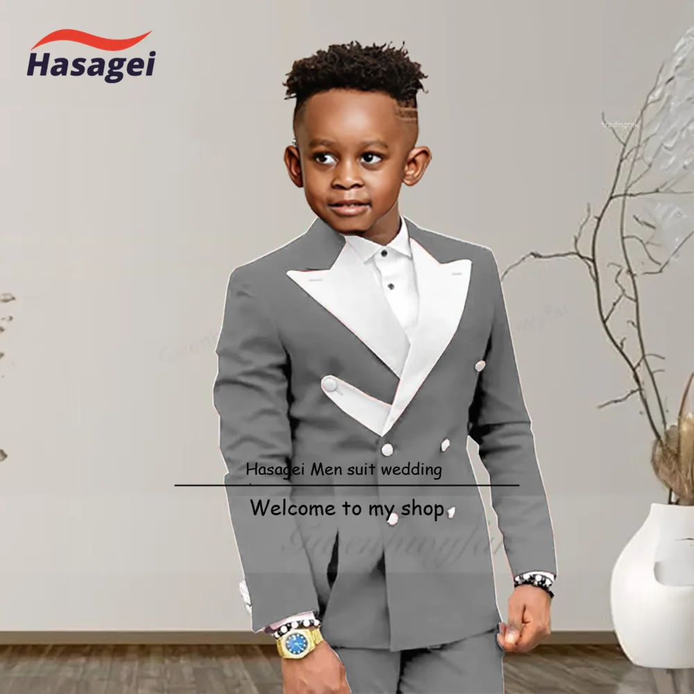 Boys Formal Suit Set Boys Suits Fashion Luxury Red Suit Set White Pointed Collar Buckle With Double Row Front Slotted Business Casual
