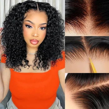 Vrbest Deep Wave Wear And Go Glueless Bob Wig For Women Ready To Go Human Hair Wigs 4x4 Lace Closure Wig 100% Human Hair