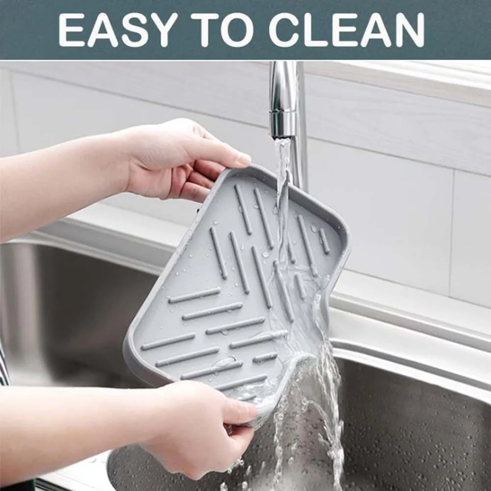 1PC Silicone Drain Rack, Kitchen Sink Sponge Tray, Easy to Clean, Suitable for Kitchen, Bathroom 2