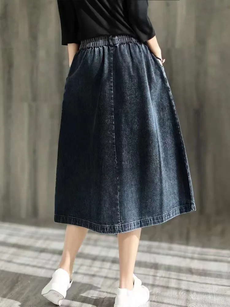 Amax LuluE Nouveauté Printemps 2024 : Jupes en Jean Amples Vintage pour Femme, Mode Streetwear, Vêtements de Luxe Classiques et Décontractés Style Harajuku