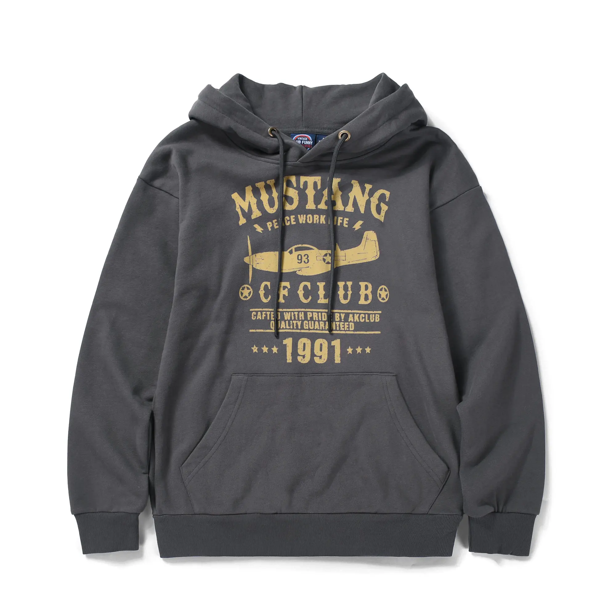 

autumn Heavy in thick fleece and winter American retro hooded sweater Joker pullover jacket for young men