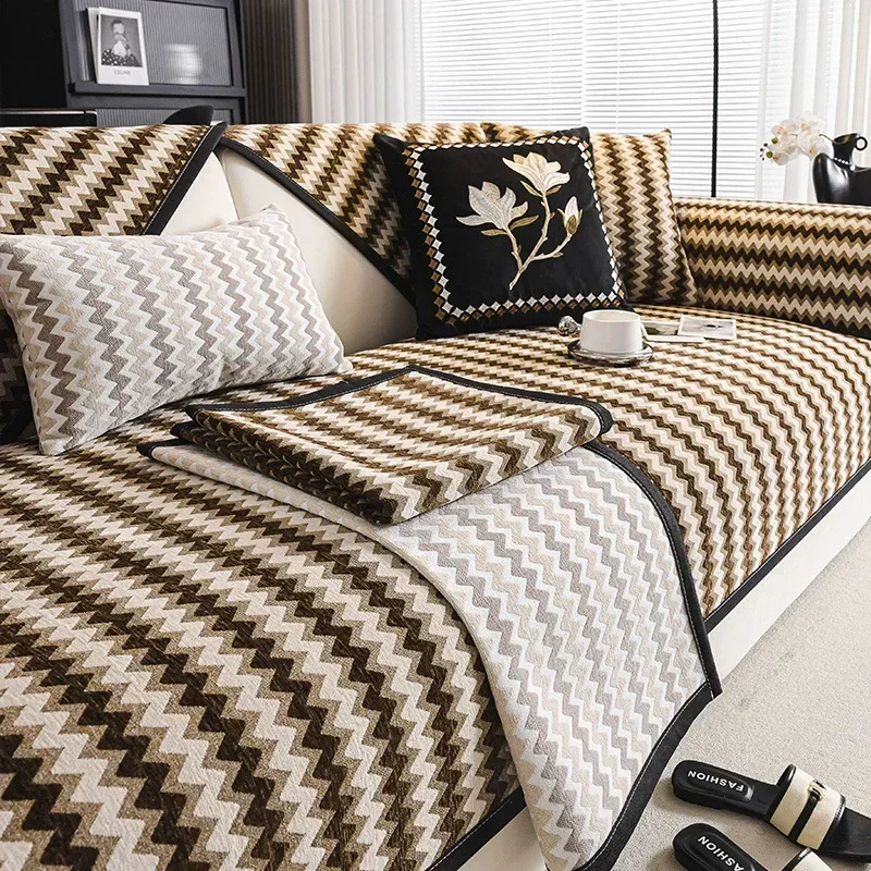 Four Seasons Universal Dirt-resistant Non-slip Cushion Light Luxury High-end All-inclusive Sofa Cover Cloth Towel 2