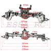 Aluminum Alloy Complete Front Rear Portal Axle for Axial SCX10 II AX90060 90046 90047 1/10 RC Crawler Truck Metal Upraded Parts 6