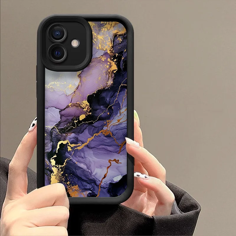Colorful Marble Pattern Soft Silicone Phone Case - Stylish and Protective Cover