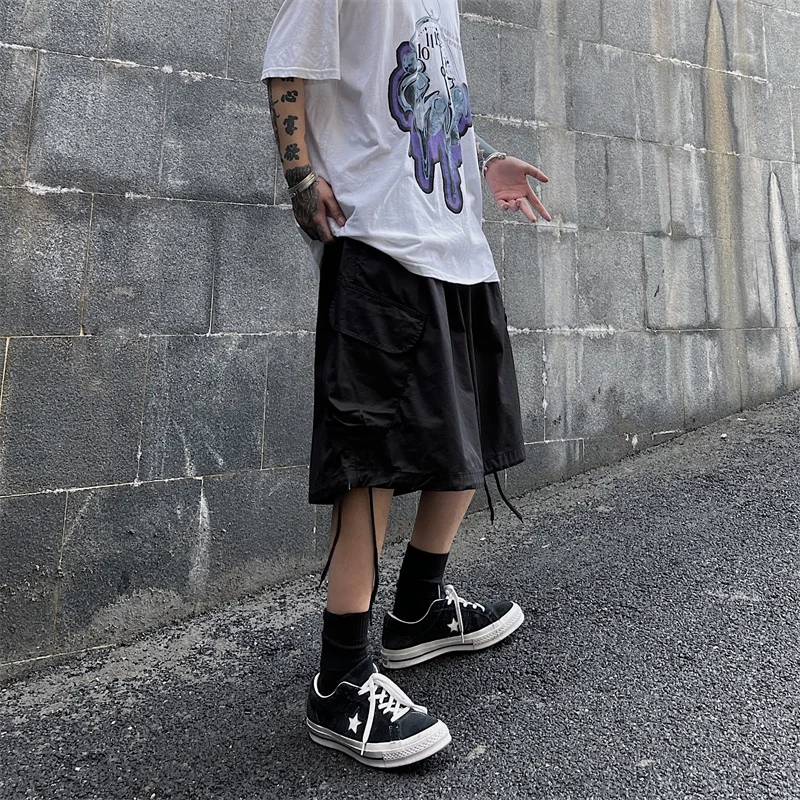 Calf Length Cotton Shorts Men Summer Fashion Shorts Multi-Pockets Bermudas Male Summer Clothing Streetwear Plus Size Shorts