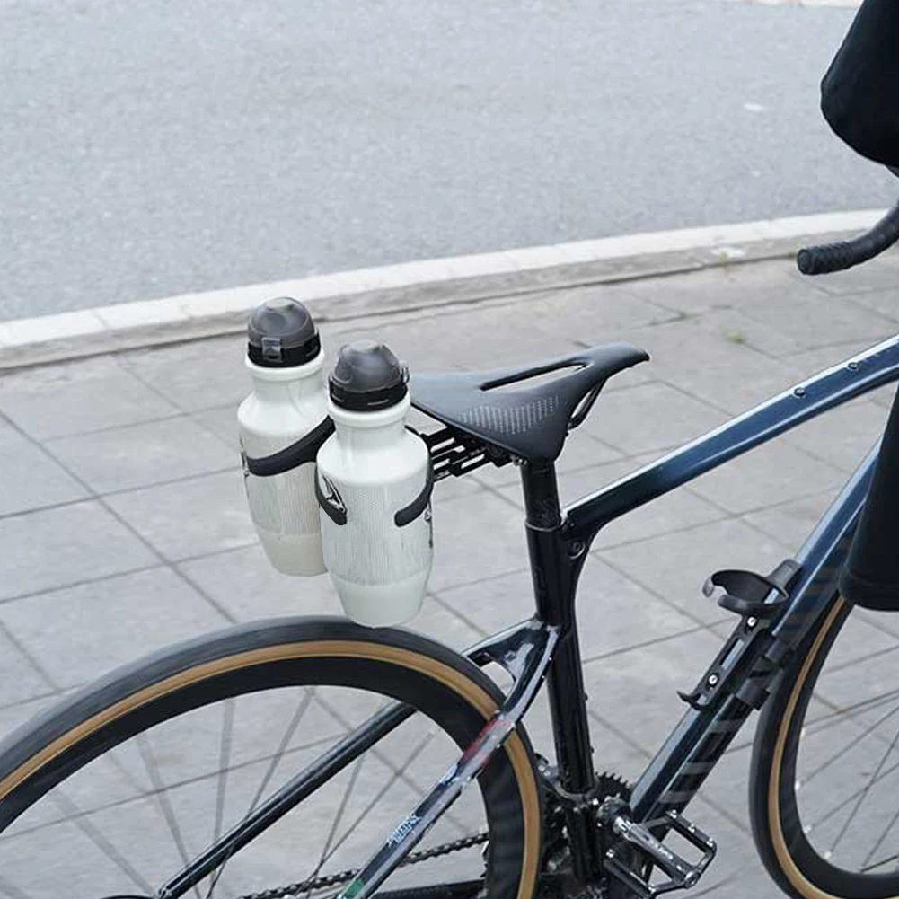 Bicycle Saddle Bottle Cage Extension Holder Aluminum Alloy Bicycle Seat Rack Adapter for Outdoor Cycling
