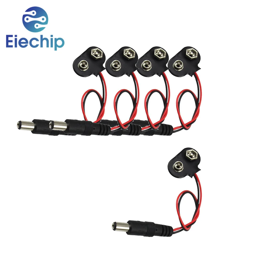 Conector De Clip Para Batería 9V PP3 - Cables Estañados 150 Mm, Para Proyectos Eléctricos Y Bricolaje