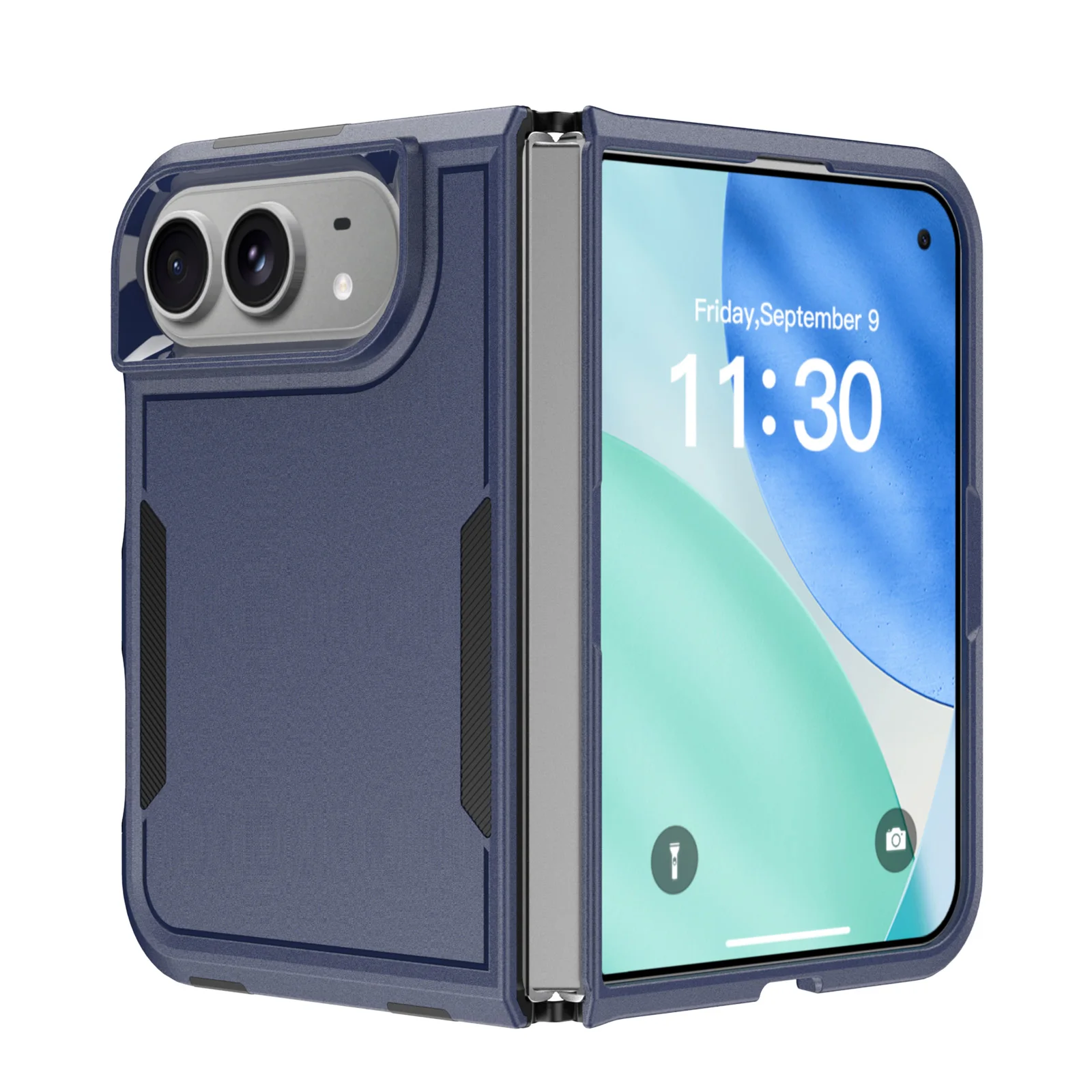 Futuristic DUO Armor Anti-Fall Folding Phone Case - Available in Red, Black, Blue, and Green