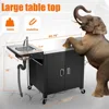 Grill Table with Sink, Modular Outdoor Kitchen Island with 100-Gallon Storage Cabinet, 304 Stainless Steel Top,L60” x W25” 2