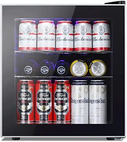 

Холодильник для напитков емкостью 57 банок, охладитель напитков емкостью 1,6 куб. Мини-холодильник для вина, пива, мини-холодильник со стеклянной дверцей