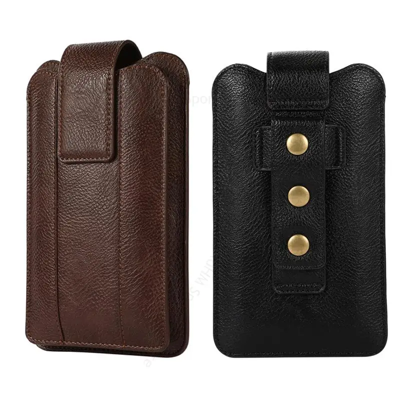 

Universal Leather Waist Bag Phone Pouch For ZTE Axon 40 Ultra 30S 30 Pro 11SE 9 10S Pro Adjustable Holster Wallet Card Slot Case