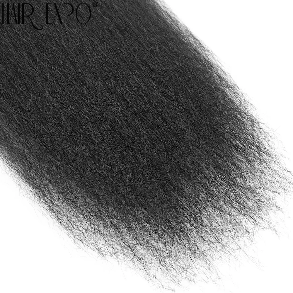 26" Vixen Hair Bundles Synthetic Yaki Straight Crochet Hair Extensions 100% Kanikaron Fiber Pre-stretched Braids Hair For Women 6