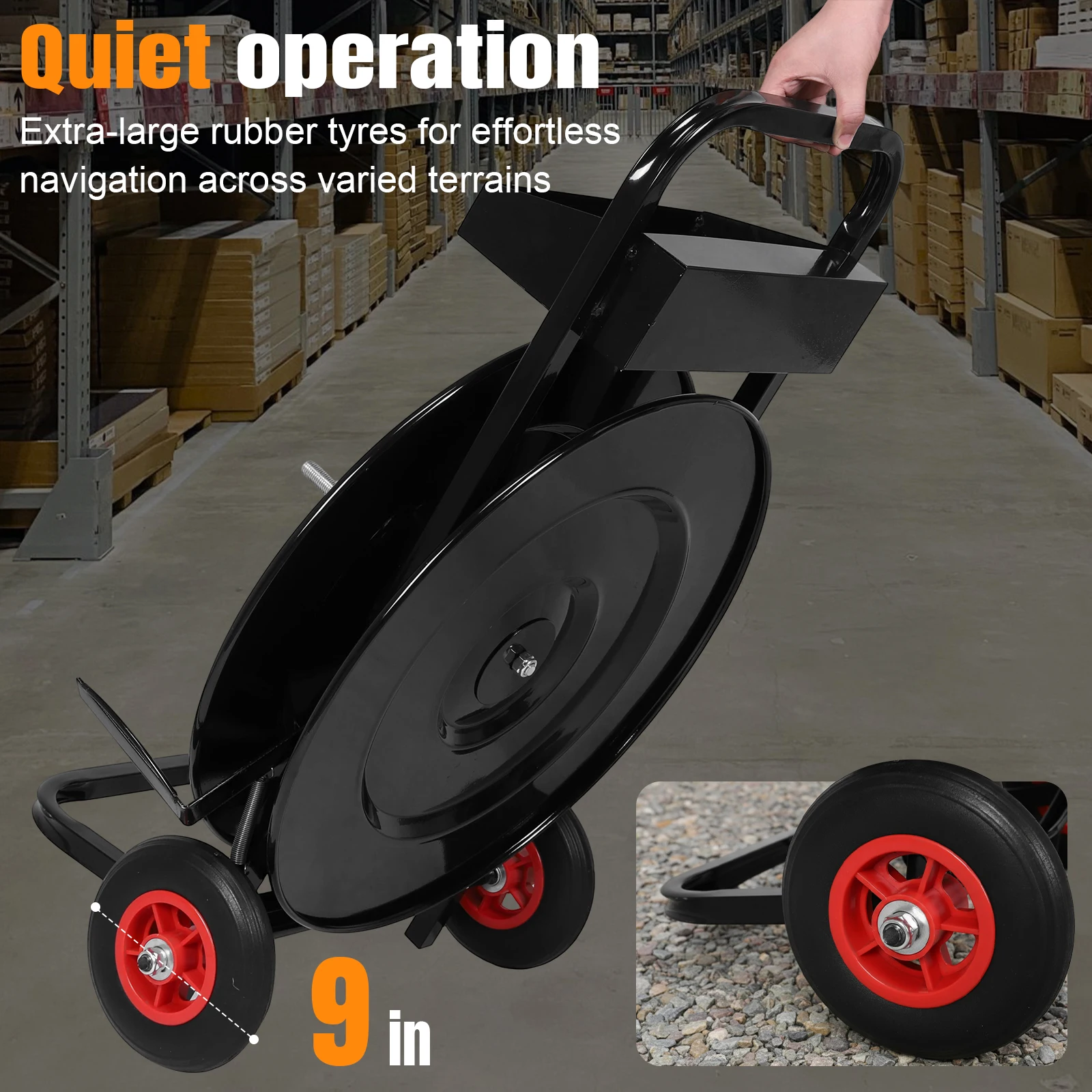 Steel Strapping Coils Dispenser Multi-Purpose Mobile Steel Strapping Dispenser Reusable Integrated Tool & Seal Tray