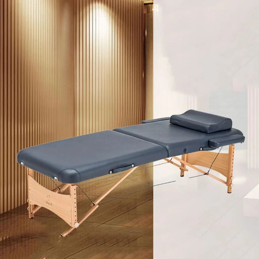 

Portable Wipeable Massage Table Hole Folding Neck Support Massage Table Professional Leg Pilow Protection Camillas Cosmetic Bed