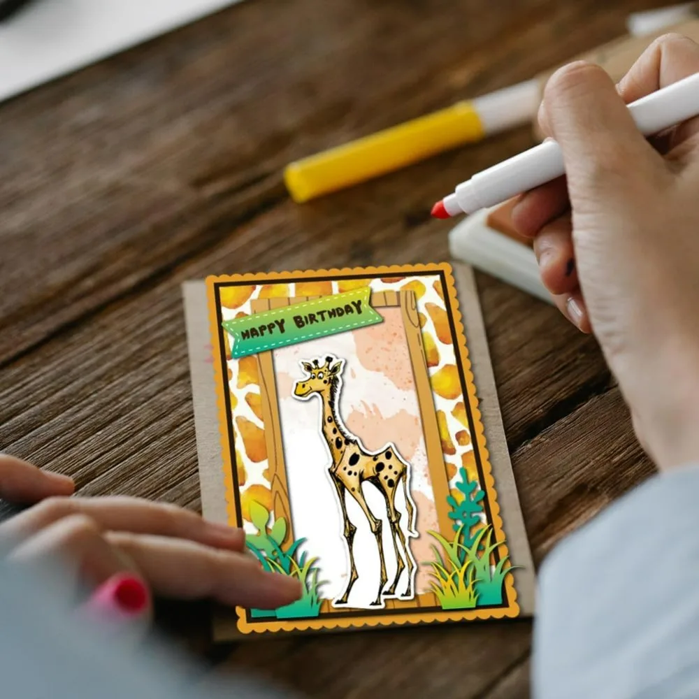 Clear Stamps Mutated Animals Cat Giraffe Cow Chicken Bird Rabbit Silicone Clear Stamp Seals Funny Animals Transparent Stamps