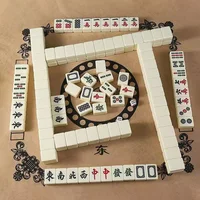 26mm Mini Chinese Mahjong Game Set Portable Traditional Blocks Mahjong 144PCS Party Board Game Two Players Funny 1