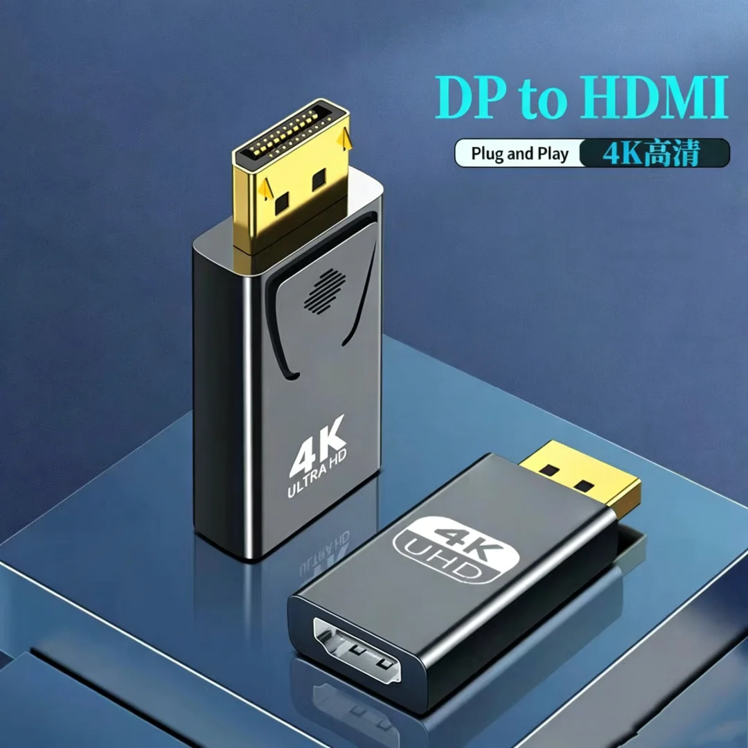 DisplayPort-HDMI 4K 울트라 HD 비디오 어댑터 안정적인 신호 전송 노트북 모니터 프로젝터용 소형 변환기 플러그
