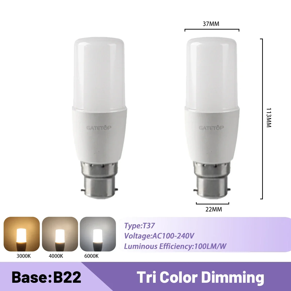 2pcs T37 B22