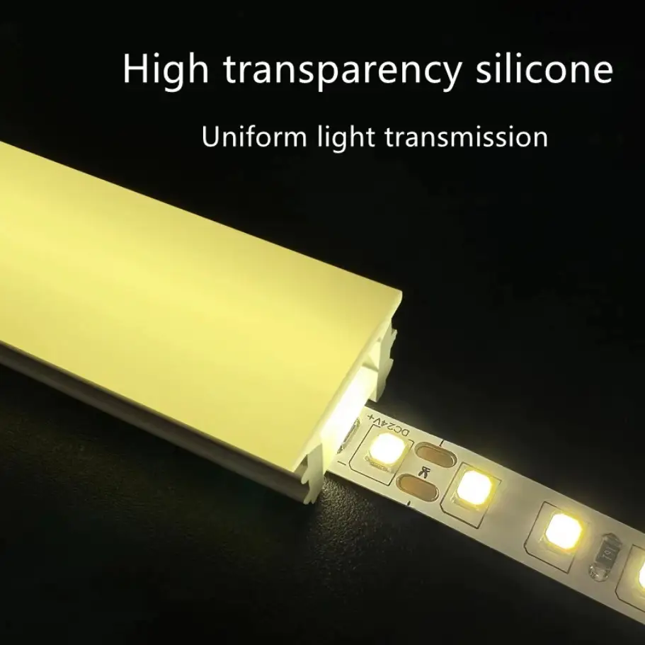 Recessed White Silicone Tube LED Neon Light Flexible Rope Channel Diffuser WS2811 WS2812B Outdoor Waterproof Ribbon Strip Lights image 3
