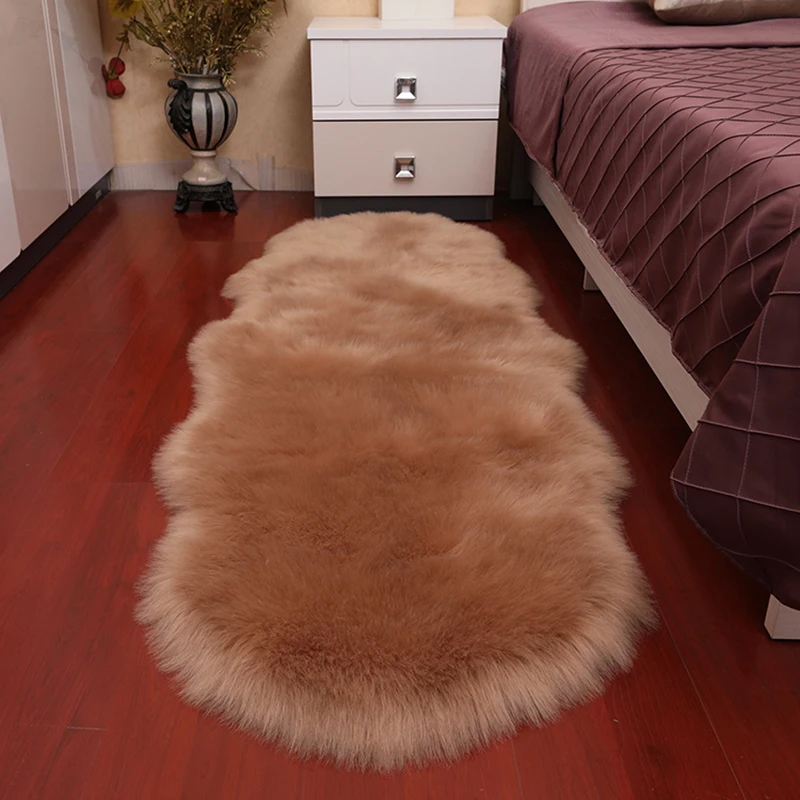 Soft Faux Fur Wool Carpet for Living Room Artificial Pad Sofa Bedside Rug Plush Carpets Bedroom Door Window Bay Mat |