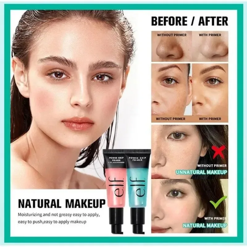Primer per Trucco Elf a Base di Gel, Crema Idratante per il Viso, Rassodante, Lunga Durata, Migliora la Texture del Trucco - immagine 4