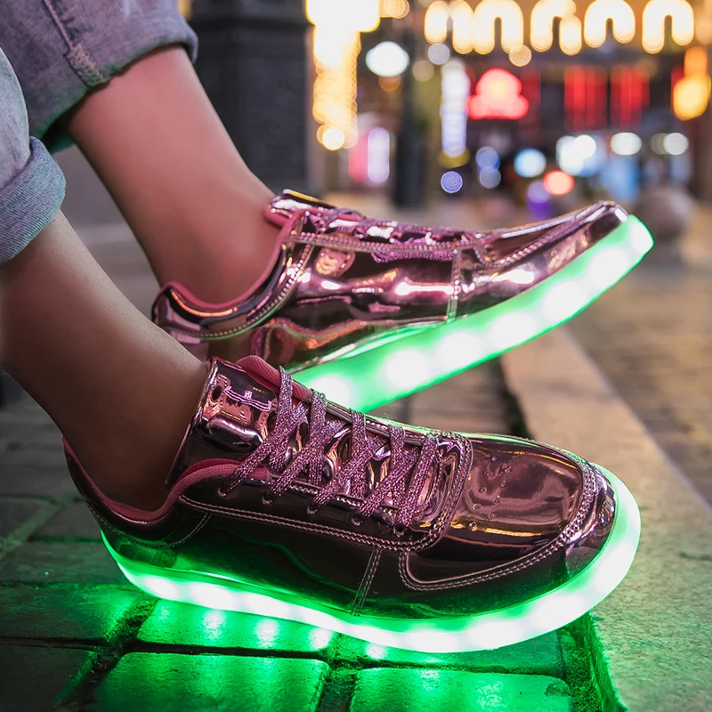 Size 35-46 Couples Womens&Mens Luminous Sneakers Glowing USB Charge Boys LED Shoes Girls Footwear LED Street Shoes Casual Shoes 6