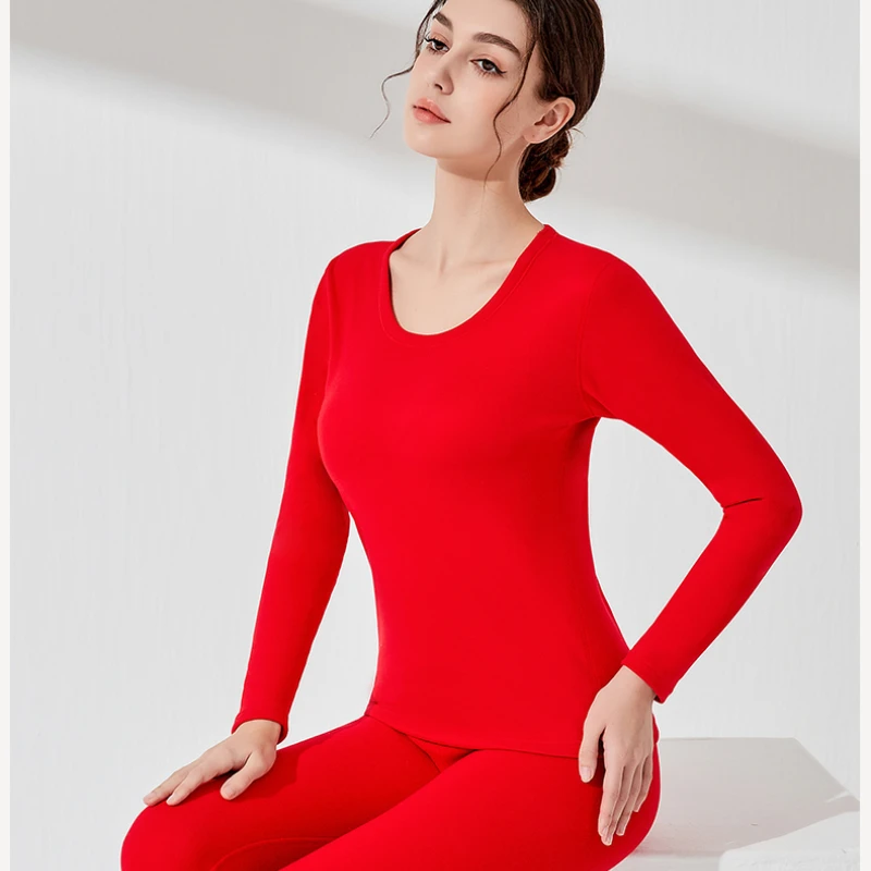 Wool Silk Thermal Underwear Set Double-sided Cashmere Long Johns Plus Cashmere Thick Autumn Winter For Men Women thermal underwear sets