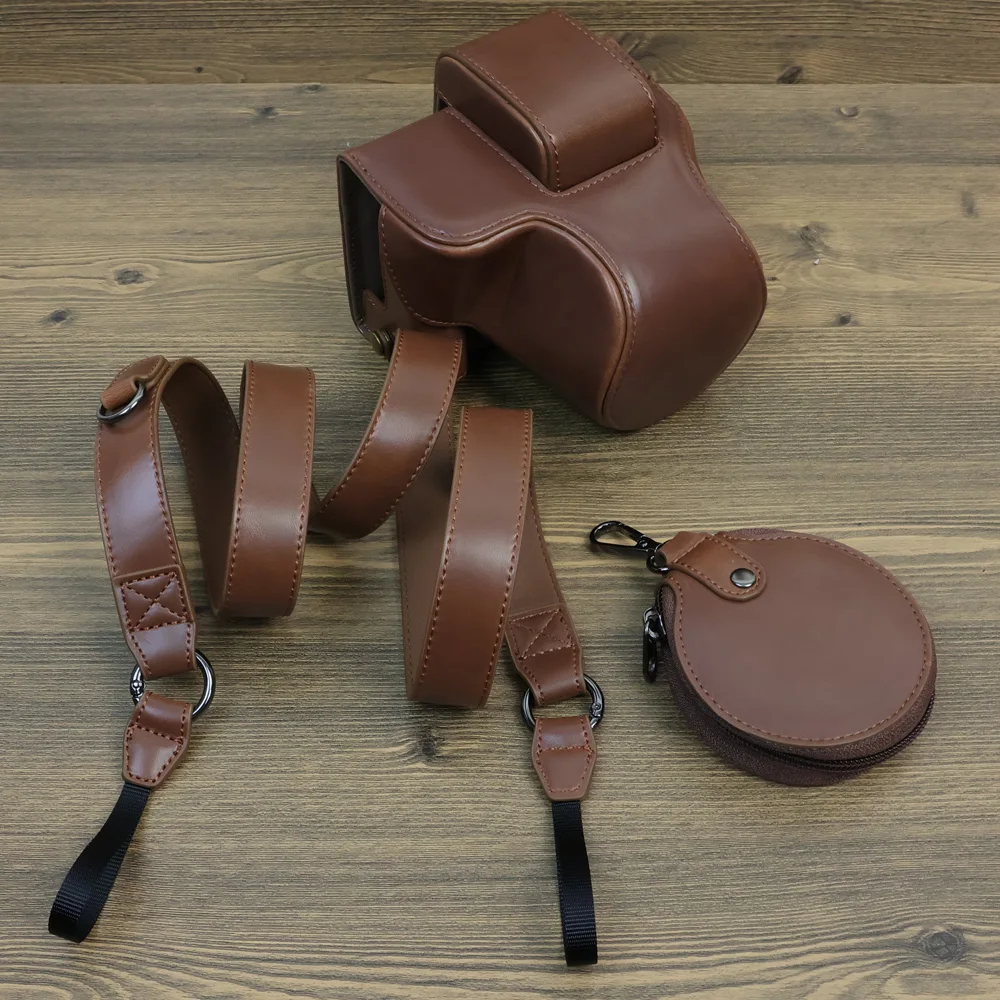 Luxo PU Leather Camera Bag Case Bolsa
