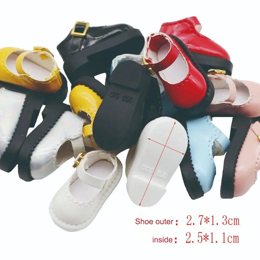 1Pair PU Leather ob11 Doll Sandals Round Toe 2.7*1.3cm 12 BJD Doll PU Shoes Cute Mini OB11 Princess Shoes ob11 Doll