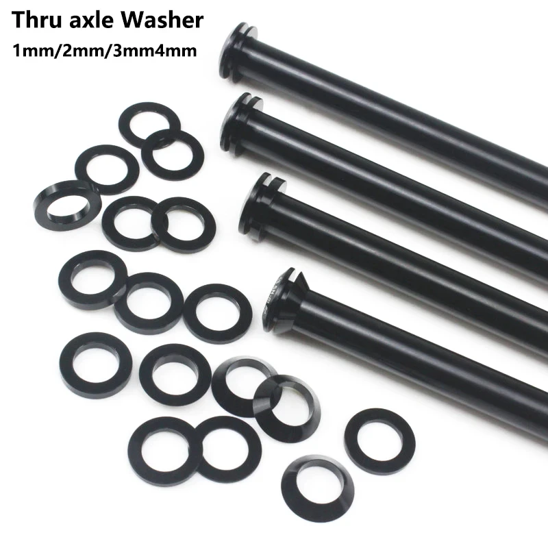 Bicycle Thru Axle Washer M12x1mm/2mm/3mm/4mm Axle Washers M12 Washer Hubs Tube Shaft Skewers Washers Flat/Conical Washer