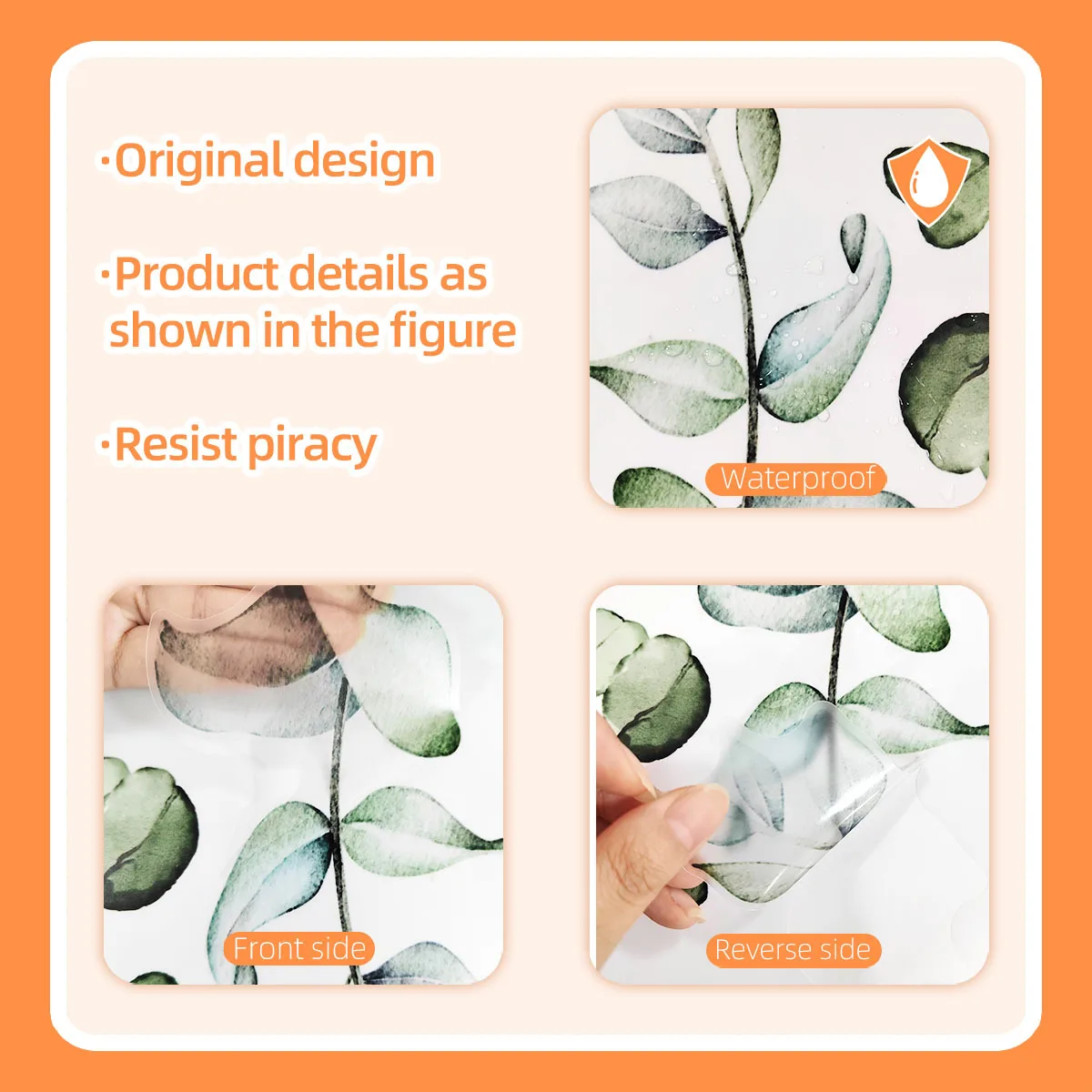 Green Leaf Watercolor Wall Stickers - Home Decor Decals