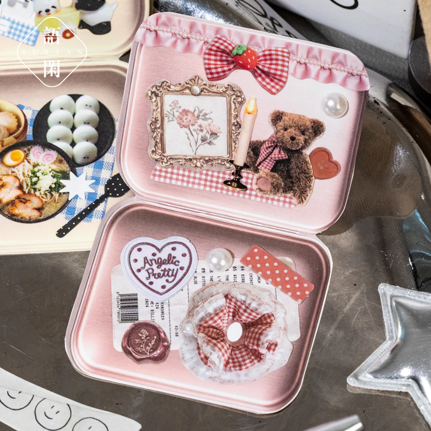 20 adesivi per album, materiale creativo, adesivi con testo in inglese, fai da te, scrapbook, cancelleria estetica - immagine 4