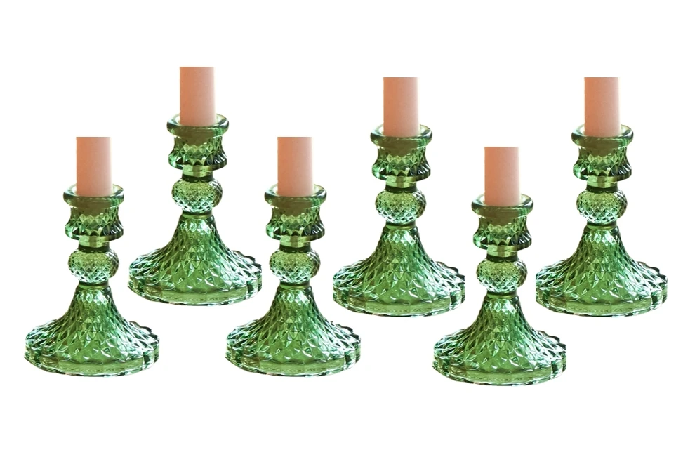 حاملات شموع مستدقة كريستال ، حامل شمعدان زجاجي ، ح...